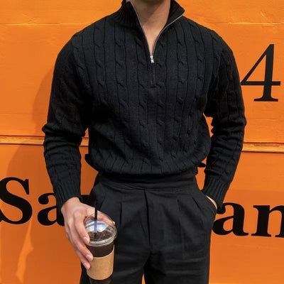 Ramon | Cable Half Zip Sweater For Men