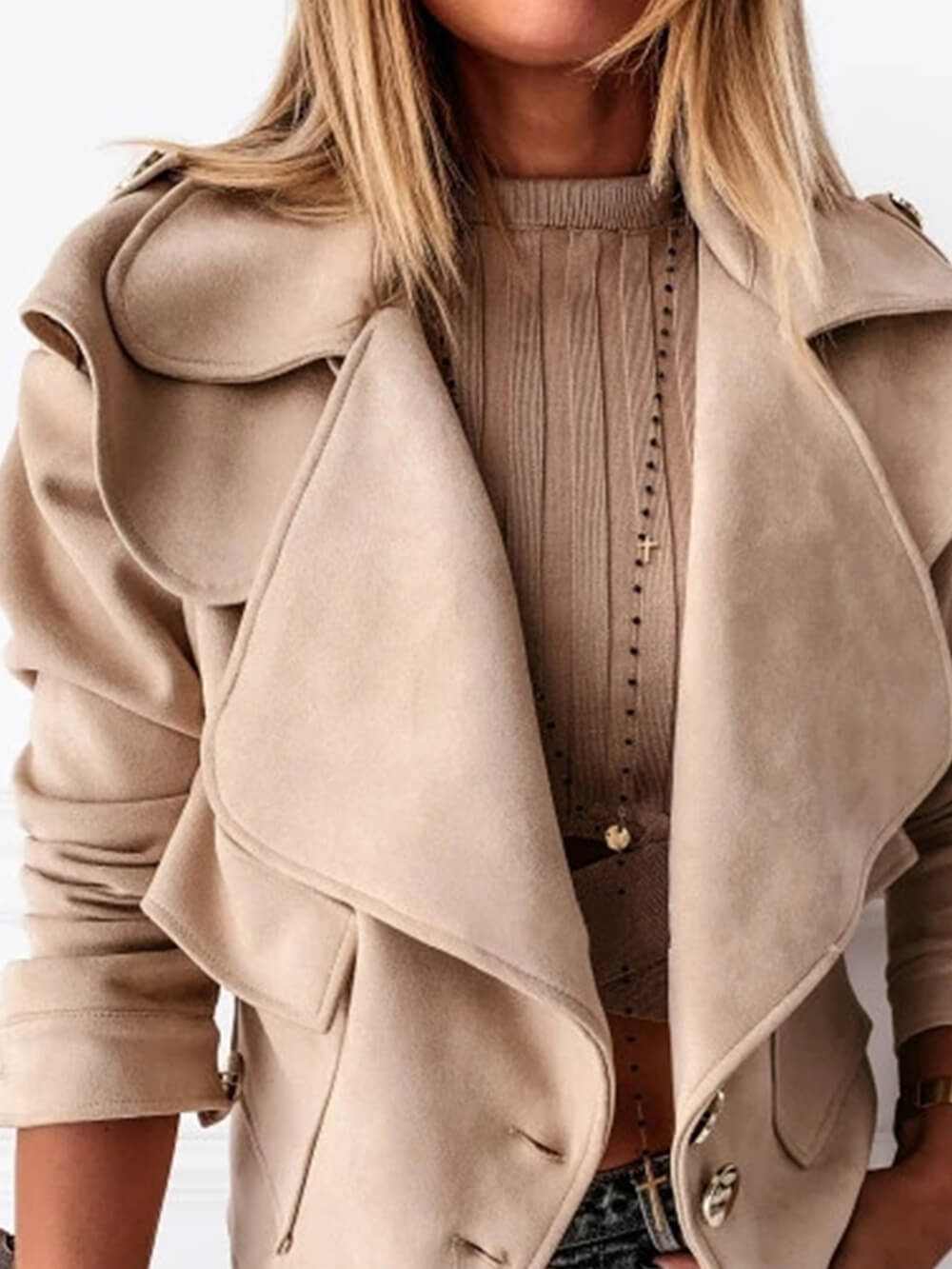 Alice | Apricot Button-Down Coat