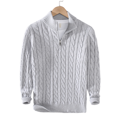 Israel | Zipped Cable Sweater For Men