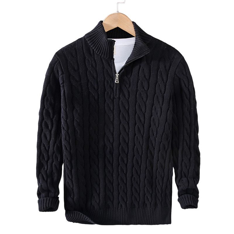 Israel | Zipped Cable Sweater For Men